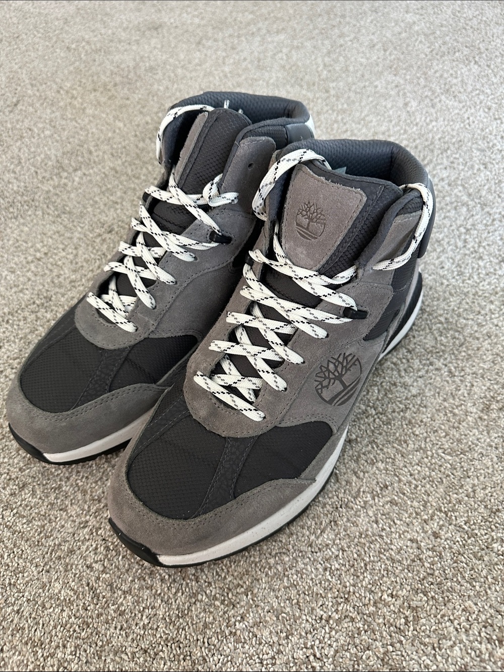 Timberland Grey and Black High-Top Hiking Boots